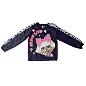 LOL Surprise Sweater Girls 8 Glam Life Pullover‎ Crewneck Leopard Stars School